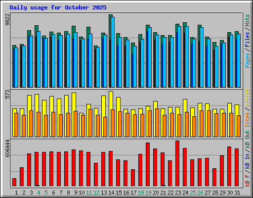 Daily usage for October 2025