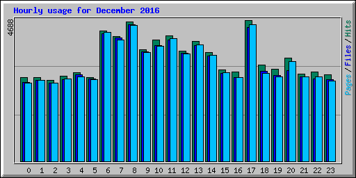 Hourly usage for December 2016