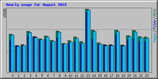 Hourly usage for August 2019